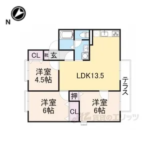 レークハイツ御前【1階】の間取り
