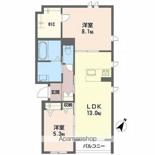 シャーメゾングレース堀止【2階】の間取り