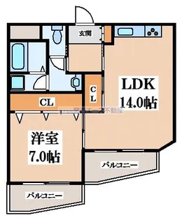 アーク八戸ノ里【5階】の間取り