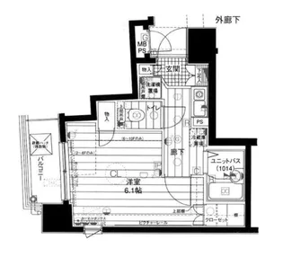 メインステージ日本橋箱崎II【3階】の間取り