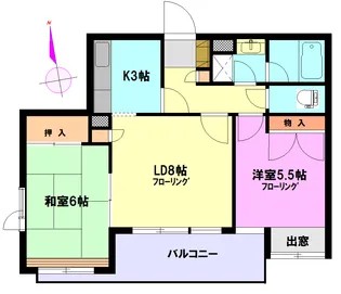 秋桜ハウス川口【1階】の間取り