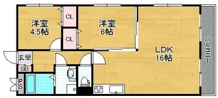 バーレン池田【4階】の間取り