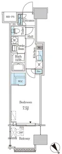 レガシス中目黒【8階】の間取り