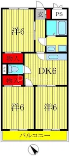 第3パークマンション西原【3階】の間取り