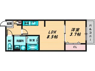 ノーヴェ ルーチェ【2階】の間取り