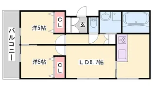 バローレ加佐【3階】の間取り