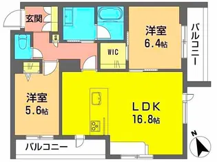 ベレオ中台【4階】の間取り