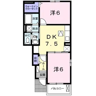 アルモニー槇島【1階】の間取り