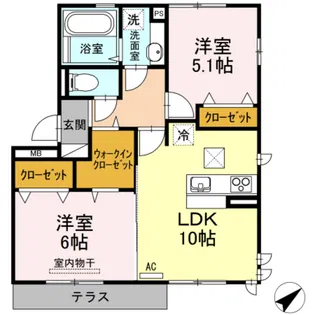 カーサ高須【1階】の間取り