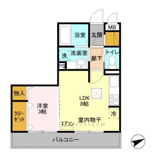 プレシャス高崎【1階】の間取り
