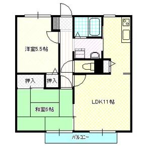 岡山県岡山市南区浜野3【アパート】の間取り