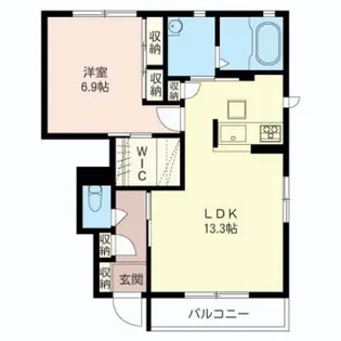 リヴィエールコートA棟【1階】の間取り