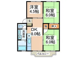 ウィンディーウエストリバーA棟【2階】の間取り