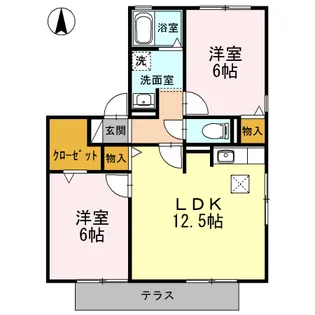 ハイカムール森 B【1階】の間取り