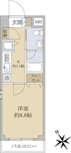 オプストヨミノ【1階】の間取り