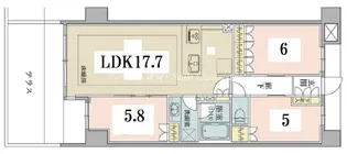 京都府京都市左京区松ケ崎小竹薮町【マンション】の間取り