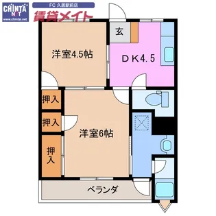 2DKの間取り画像