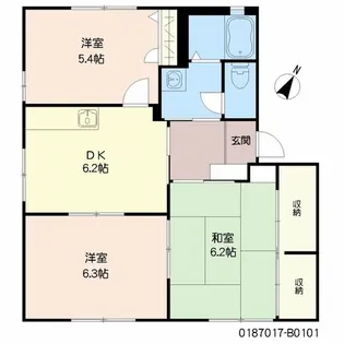 マイフローラB棟【1階】の間取り