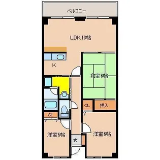 サザンコンフォート【2階】の間取り