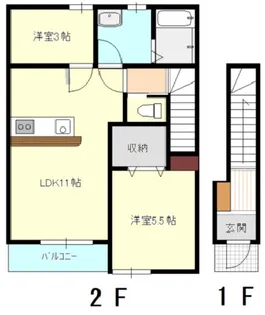 リーブルファイン作新台5号棟【2階】の間取り