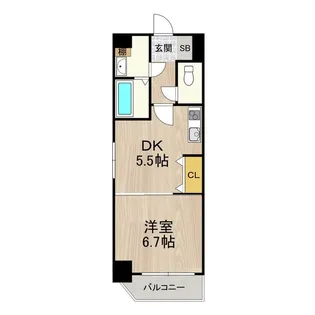 フロンティアタワー九条I【2階】の間取り