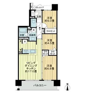 熊本県熊本市中央区十禅寺4【マンション】の間取り