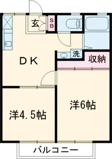 2DKの間取り画像