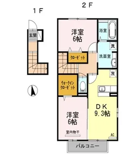 カーサアリエッタB【2階】の間取り