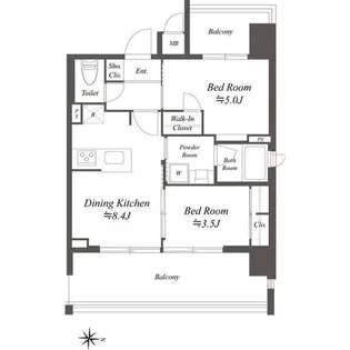 ブランシエスタ本所吾妻橋【7階】の間取り
