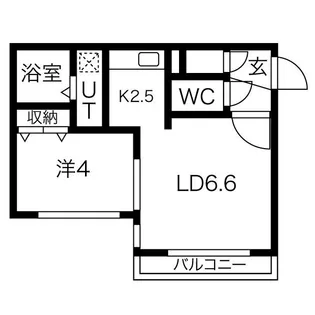 カラライズ琴似【1階】の間取り