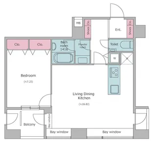 レジディアタワー麻布十番【6階】の間取り