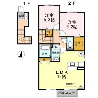 香川県高松市上林町【アパート】の間取り