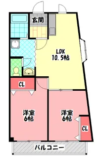 2LDKの間取り画像