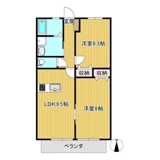 2DKの間取り画像