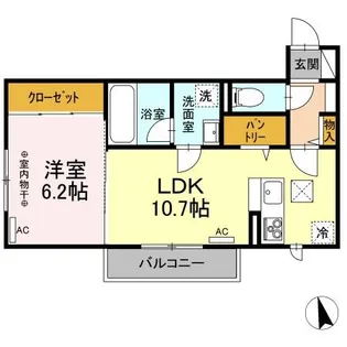 茨城県結城市大字結城【アパート】の間取り