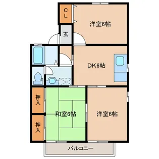 セジュールソランシア【1階】の間取り