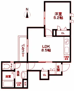 Vent Vert横浜富岡(ヴァンベール横浜富岡)【1階】の間取り