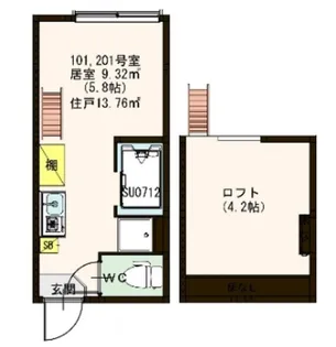 フェリス・ソレイユ壱番館【2階】の間取り