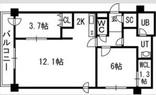 S-FORT豊平三条【8階】の間取り