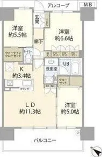 オークプレイス豊洲【2階】の間取り