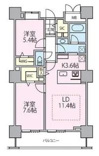 ロイヤルパークスタワー南千住【26階】の間取り