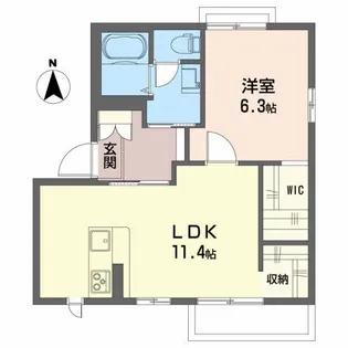 グランド ソレイユ B【1階】の間取り