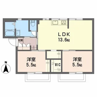 グランジュール中山台 A棟【2階】の間取り