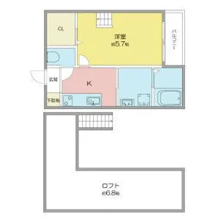 愛知県名古屋市中川区石場町3【アパート】の間取り