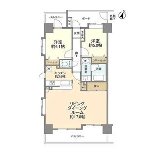 埼玉県さいたま市浦和区仲町1【マンション】の間取り