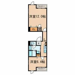 サザンフロント新富町【3階】の間取り