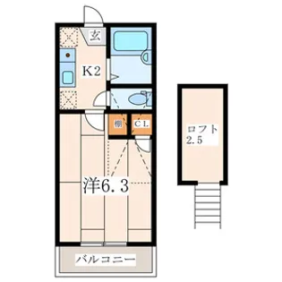 神奈川県横浜市神奈川区三枚町【アパート】の間取り