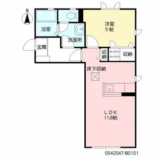 コオリナ B棟【1階】の間取り