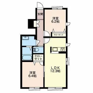 リラフォート B棟【1階】の間取り