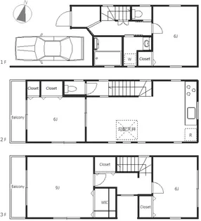 神奈川県川崎市高津区新作3【一戸建】の間取り
